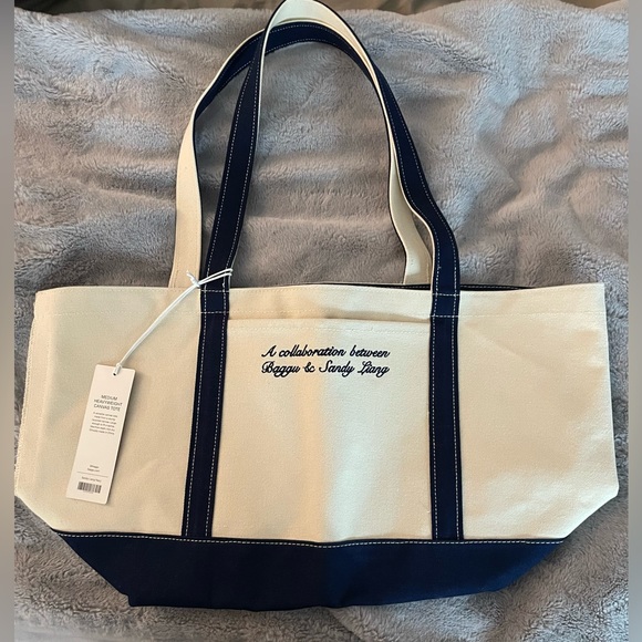 BAGGU X Sandy Liang MEDIUM Heavyweight Canvas Tote Bag In Navy - Picture 10 of 12